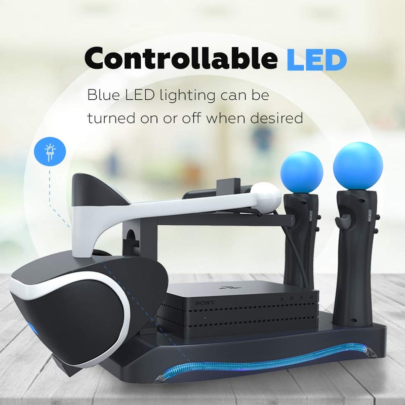 Skywin PSVR Stand for PlayStation VR Headset and Move Controllers â€“ Charging and Display Station, Gift for Christmas, Birthday Gift, Easter Surprise, and Holiday Present Idea for Gamers, Teens & Men - Image 4